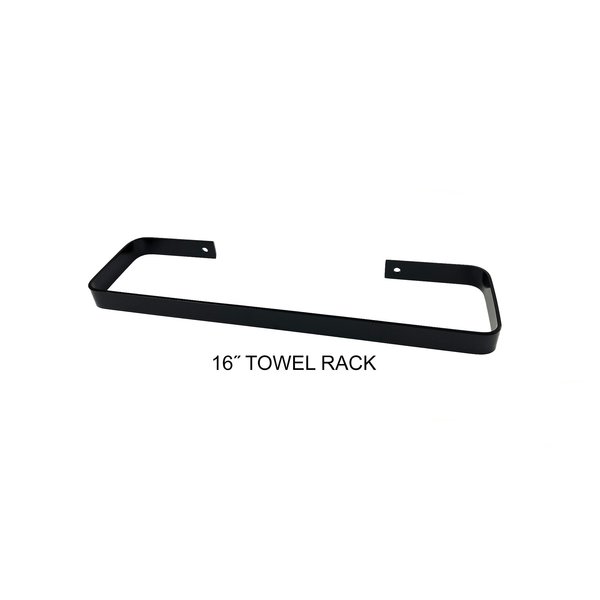 Heat Storm Fixture Mounted Metal Towel Rack, 16 in., Black HS-Towel-16B